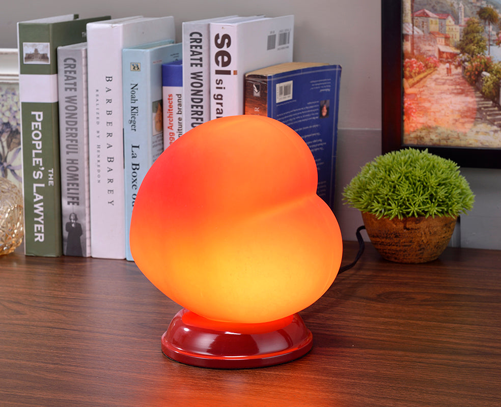 Ore International 8"H Red Heart Shape Table Lamp