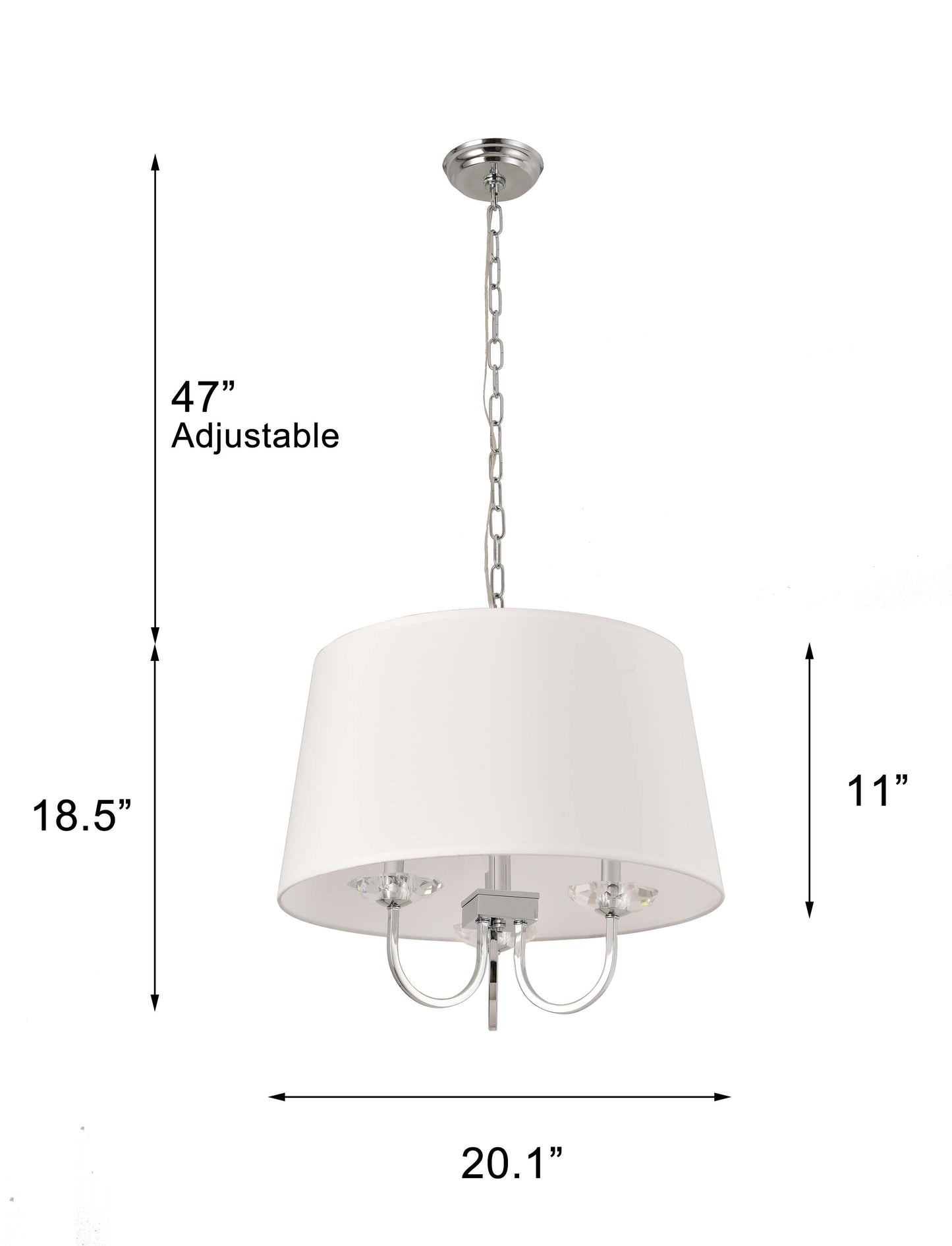 Pasargad Home Azure 20" Chrome Metal & Glass Chandelier