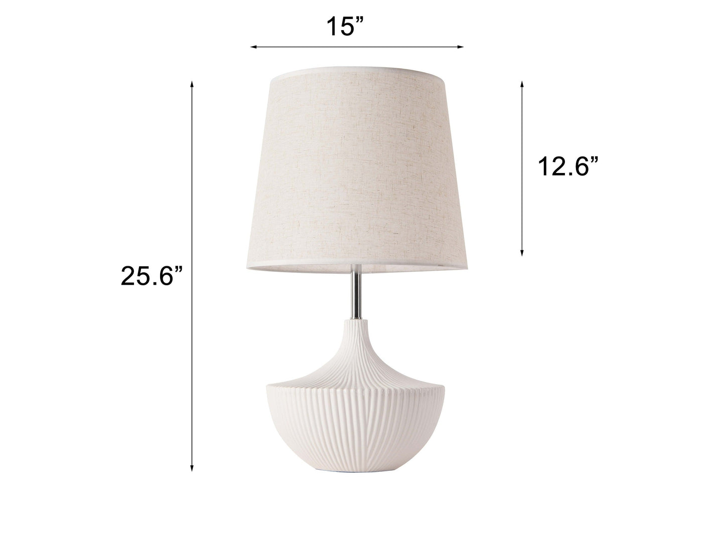 Pasargad Home Jade 15" White Metal & Ceramic Table Lamp
