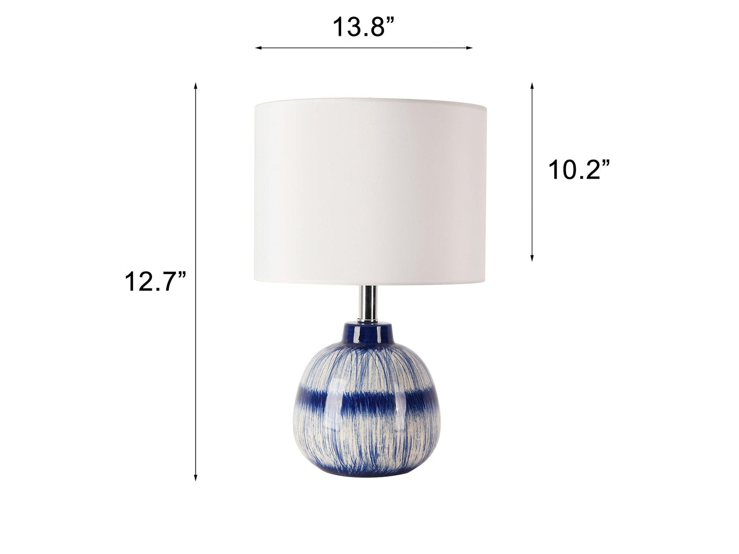 Pasargad Home Joshua 14" White & Blue Ceramic Table Lamp
