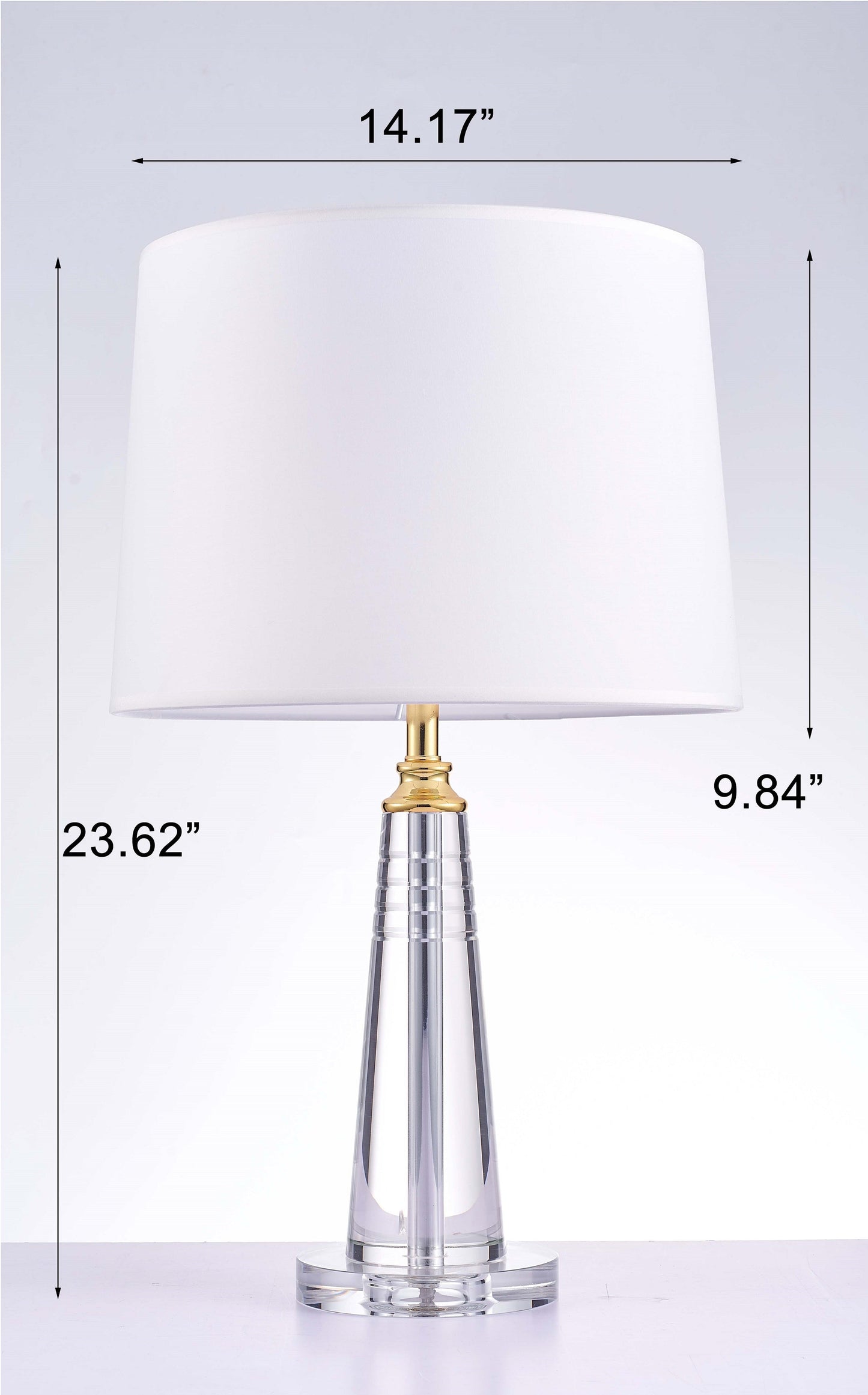 Pasargad Home Modus 14" White Metal & Crystal Table Lamp