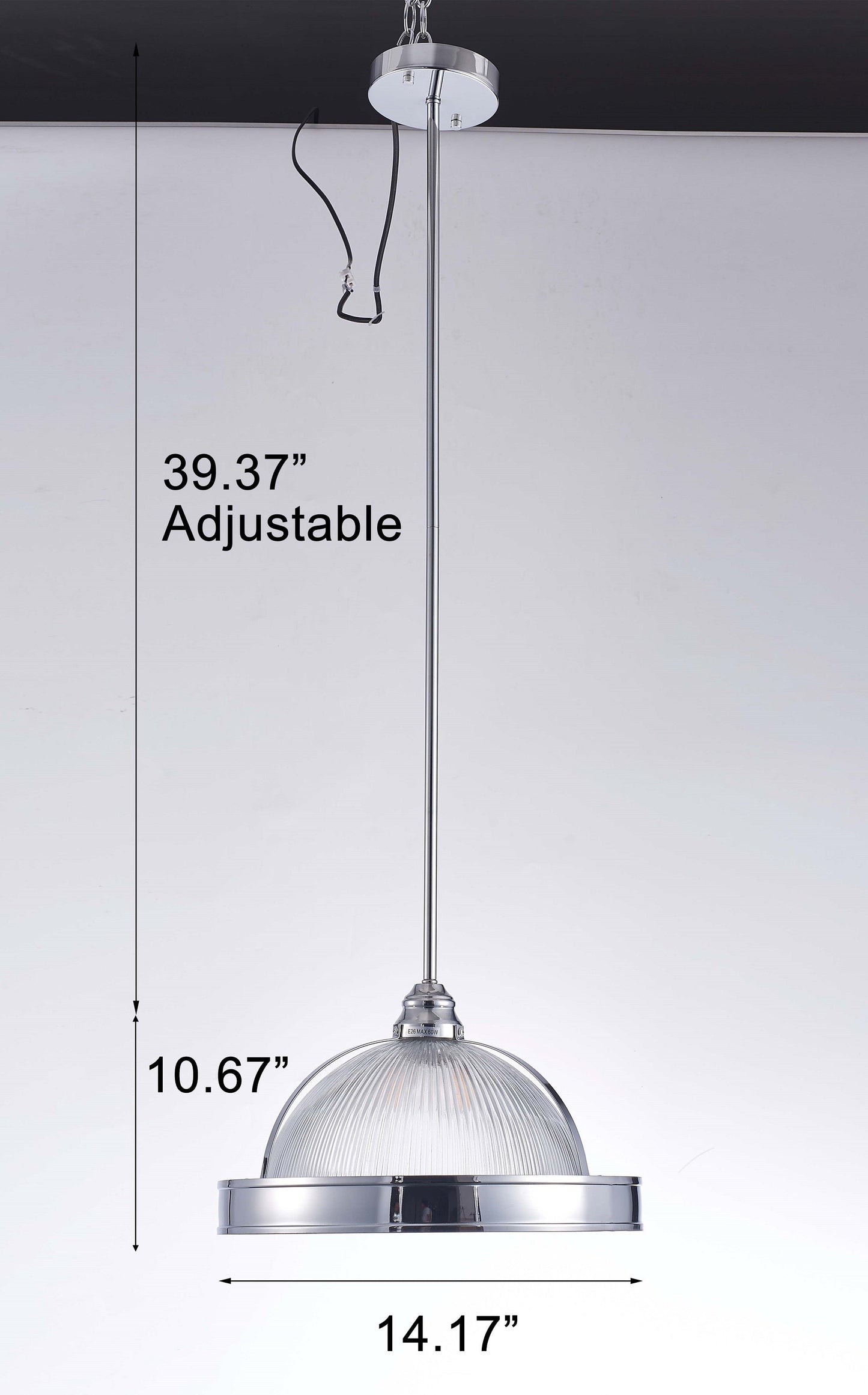 Pasargad Home Natalie 14" Chrome Metal & Glass Pendant Light