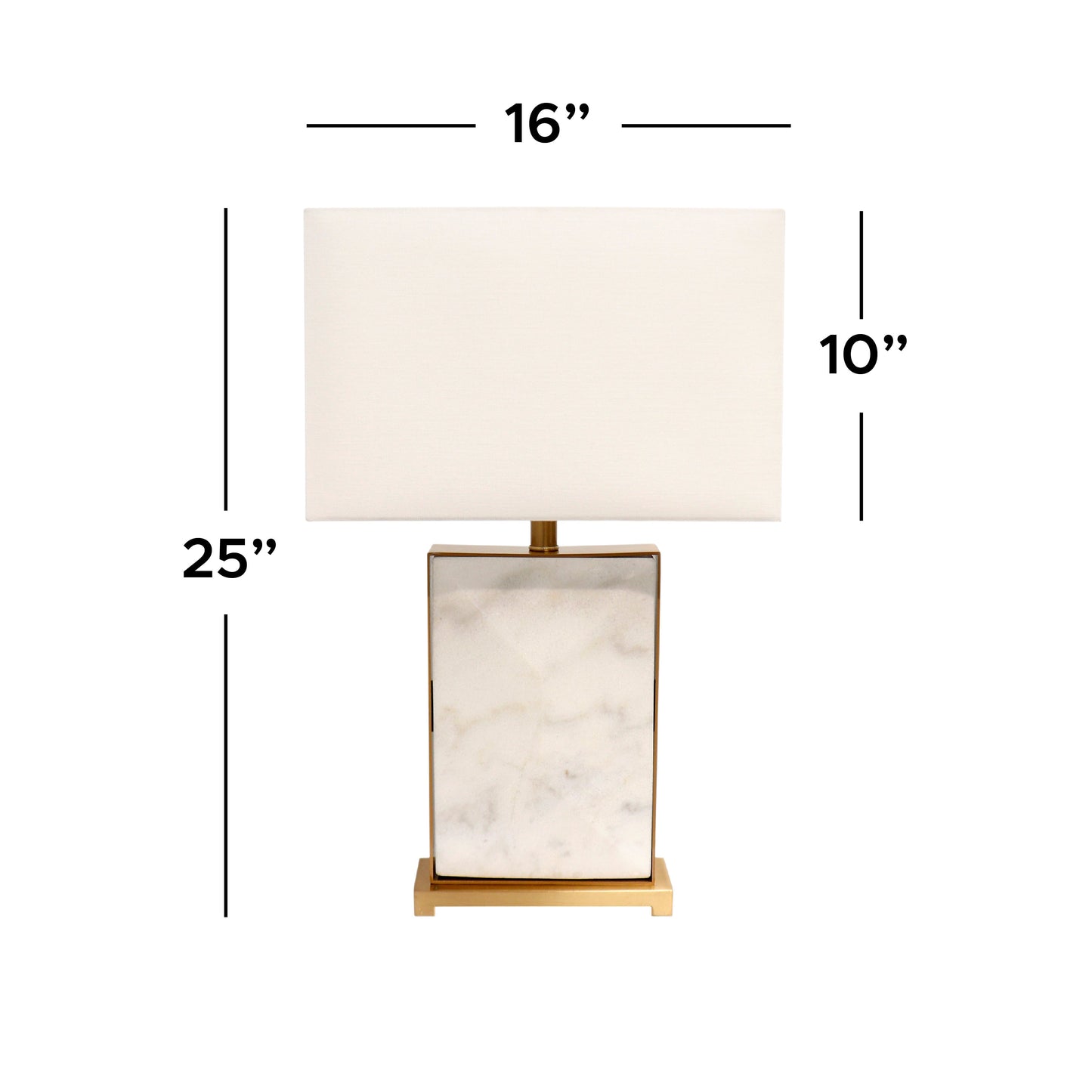 Pasargad Home Reign 16" White Marble & Gold Metal Body Table Lamp