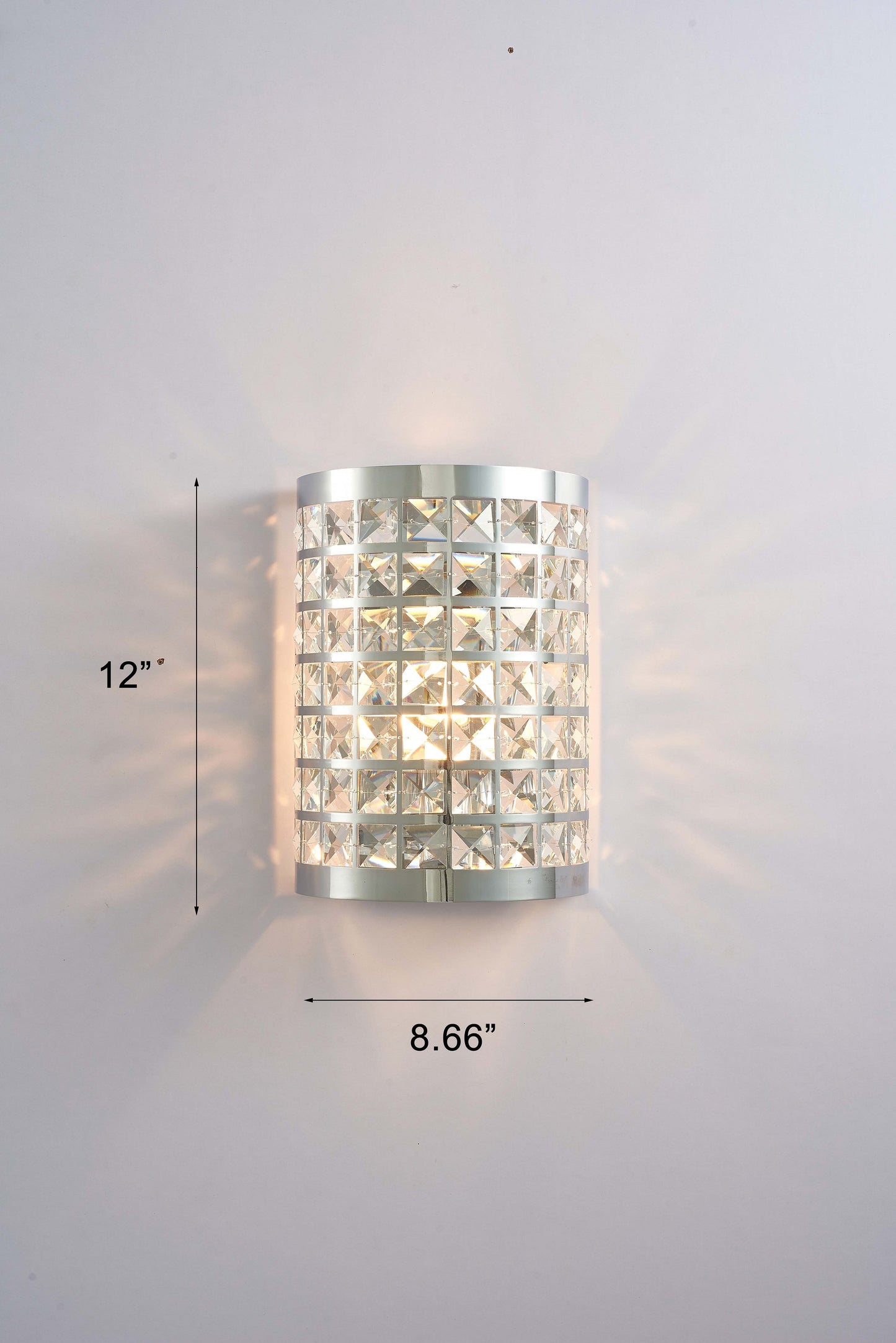 Pasargad Home Rene 9" Chrome Metal & Crystal Sconce