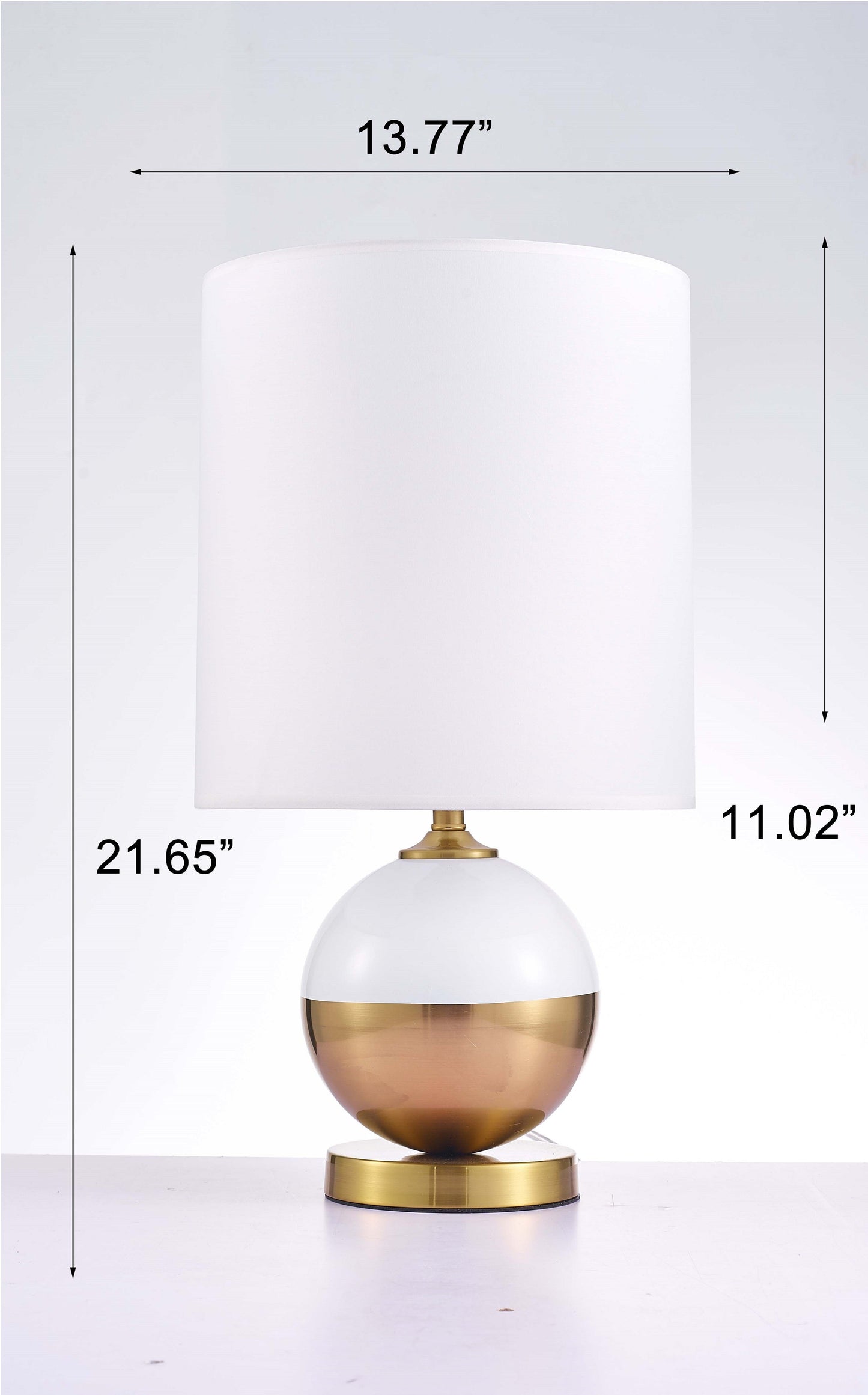 Pasargad Home Senato 14" White & Gold Metal Table Lamp