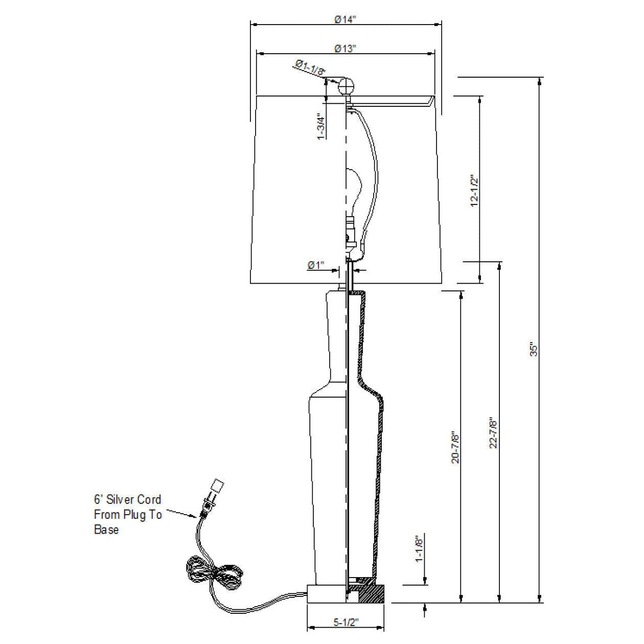 Port 68 Brentwood Smoke Modern Table Lamp with White Round Drum Hardback Shade