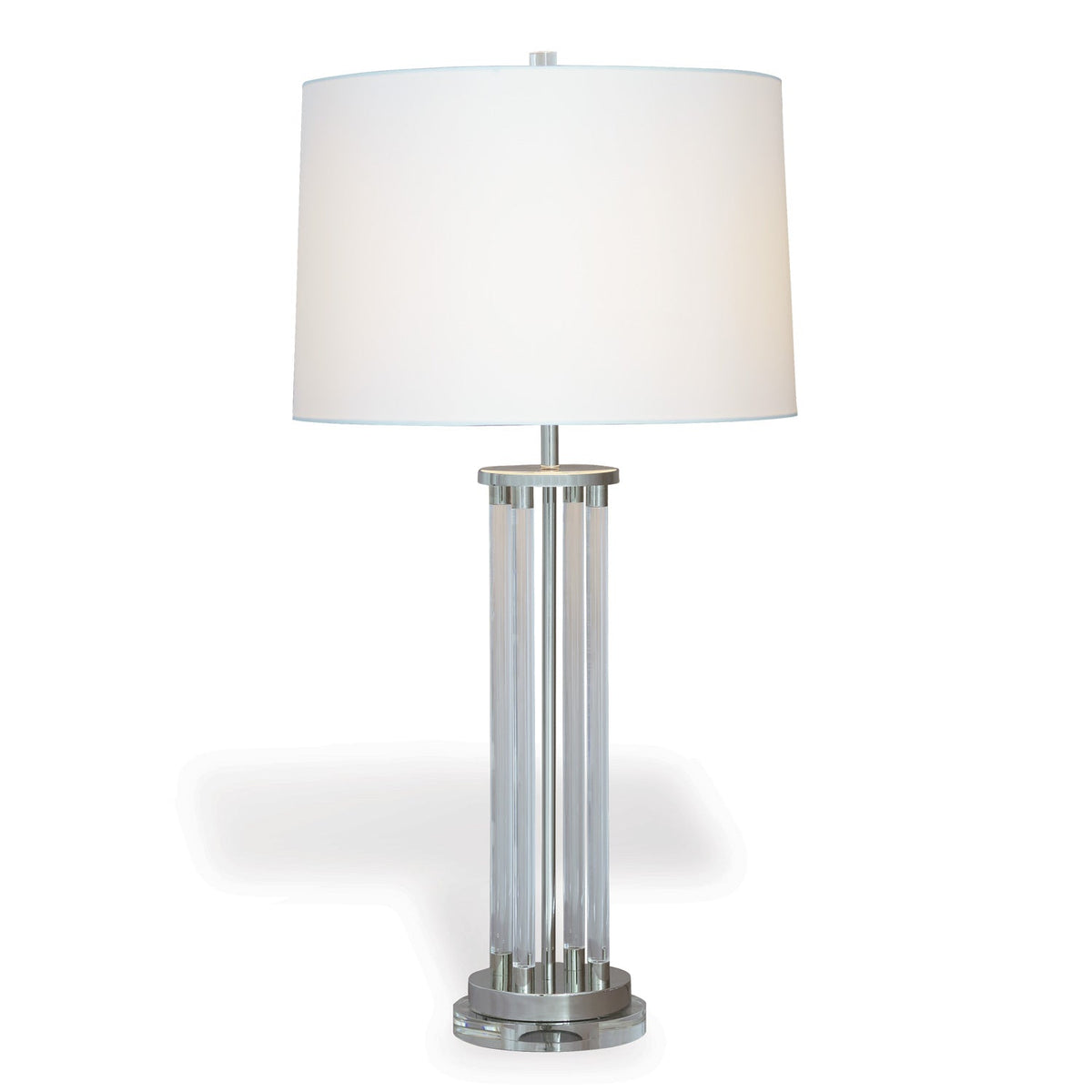 Port 68 Moderne Brass 36" Modern Table Lamp with Beige Round Drum Hardback Shade