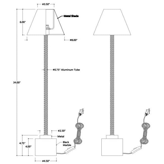 Port 68 Parliament Bronze Set of 2 Modern Buffet Table Lamp with Hardback Metal Shade