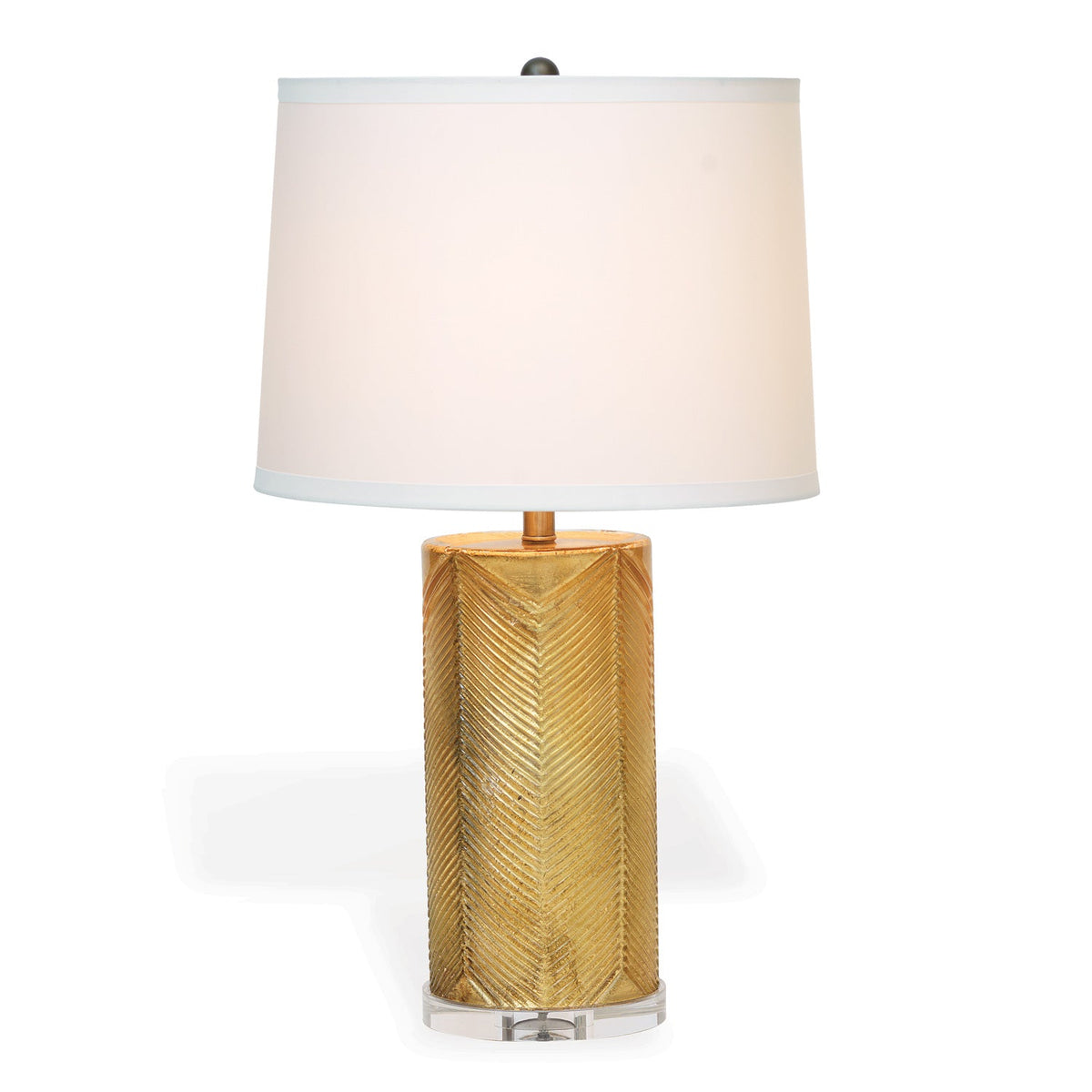 Port 68 Westwood Gold Modern Table Lamp with White Hardback Shade