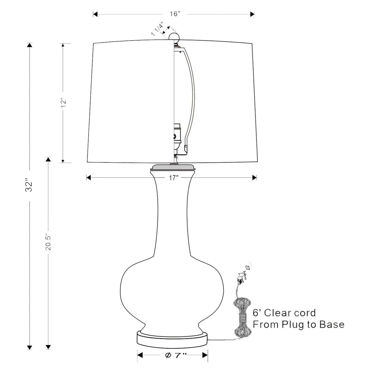 Port 68 Woodstock Multi 32" Table Lamp with Ivory Hardback Shade