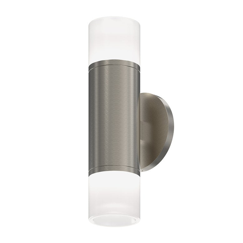 SONNEMAN ALC 3" Two Sided 2-Light Satin Nickel 25 Narrow Flood Lens Etched Glass Trim Wall Sconce