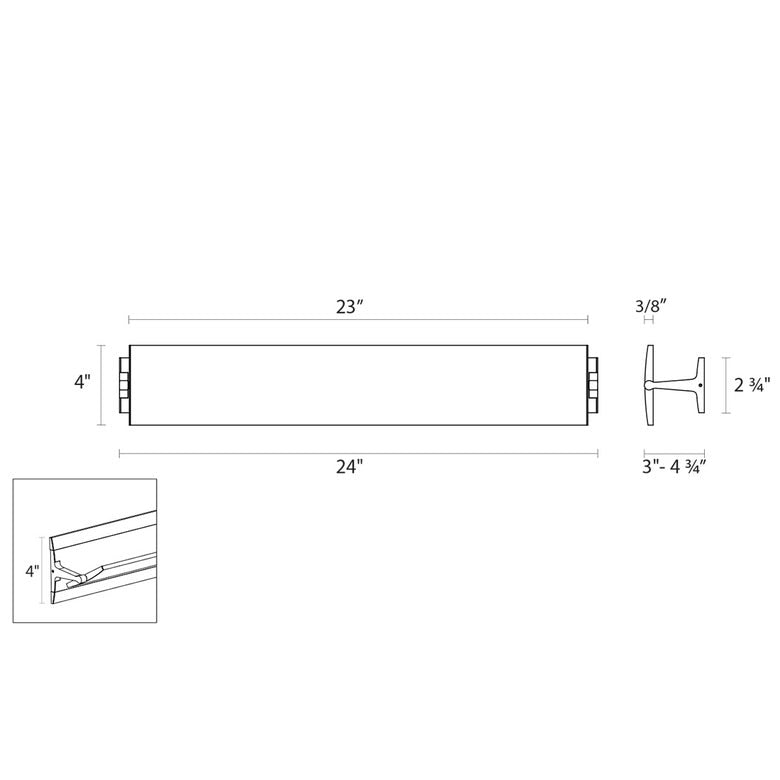 SONNEMAN Alleron 24" LED Bright Satin Aluminum Wall Sconce