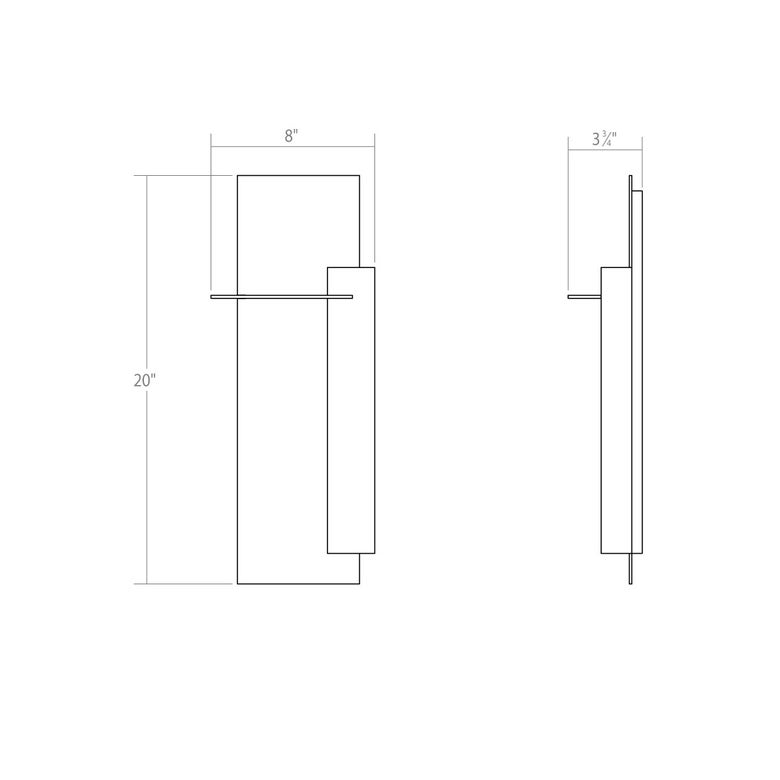 SONNEMAN Backgate 20" 1-Light LED Textured Gray Aluminum Shade Right Orientation Wall Sconce