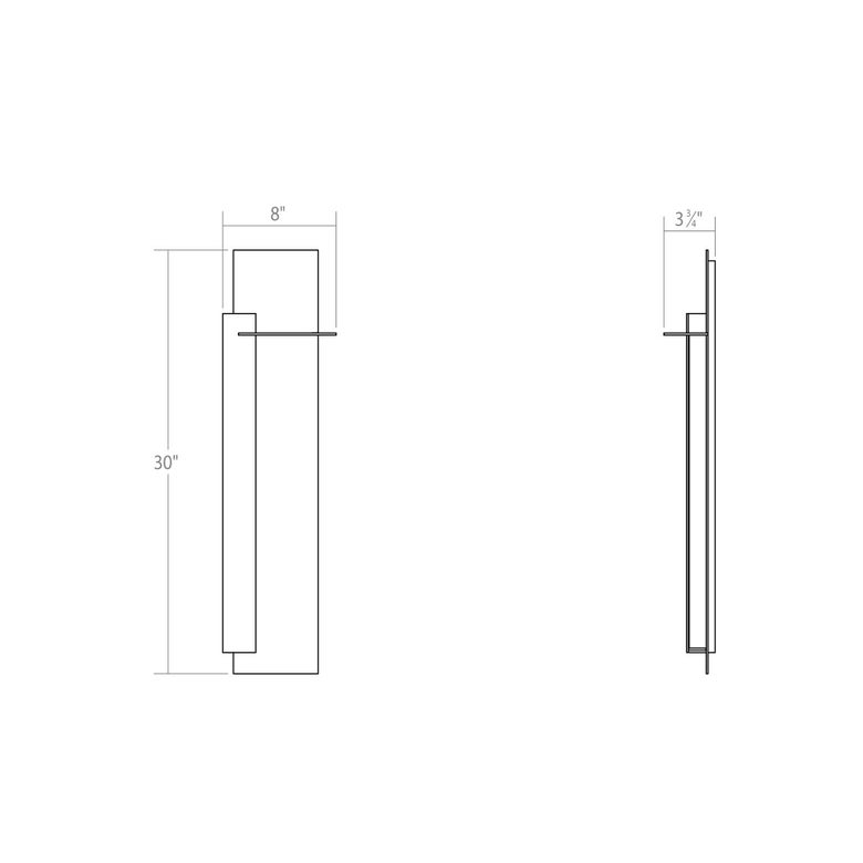 SONNEMAN Backgate 30" 1-Light LED Textured Gray Aluminum Shade Left Orientation Wall Sconce