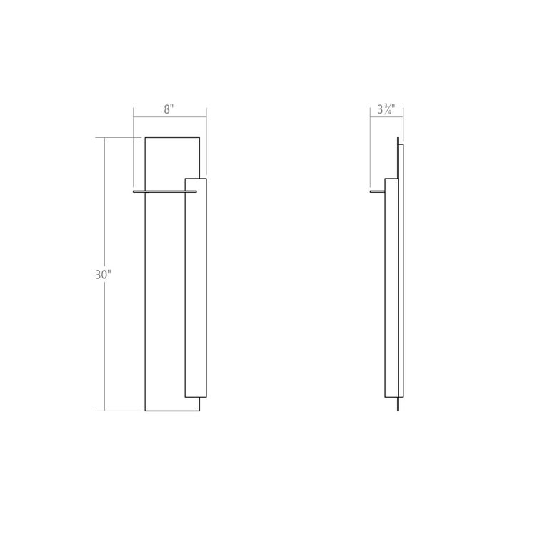 SONNEMAN Backgate 30" 1-Light LED Textured Gray Aluminum Shade Right Orientation Wall Sconce
