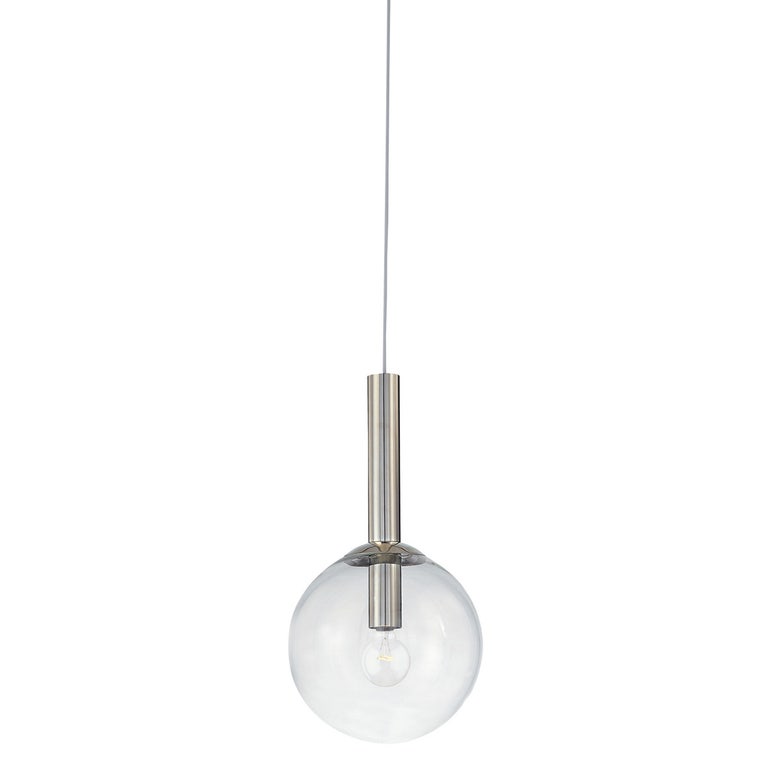 SONNEMAN Bubbles 12" 1-Light Medium Base Polished Nickel Glass Shade Pendant Light