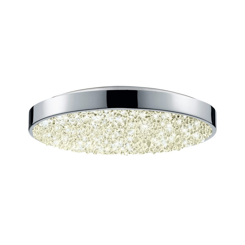 SONNEMAN Dazzle 12" Round LED Polished Chrome Crushed Glass Shade Surface Flush Mount Lighting