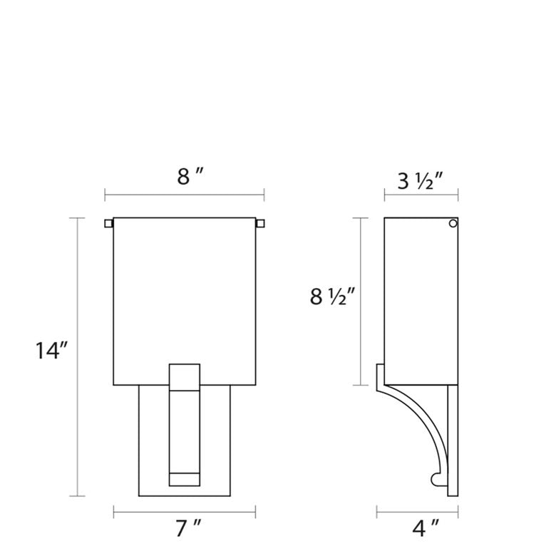 SONNEMAN Greco 1-Light Satin Nickel Glass Shade Fluorescent Wall Sconce