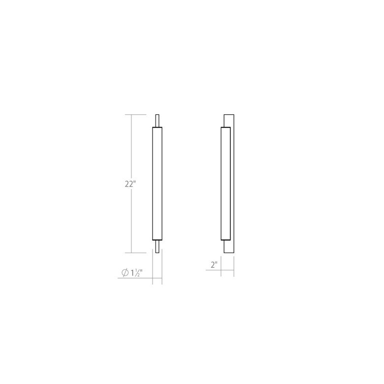 SONNEMAN Keel 22" 1-Light LED Bright Satin Aluminum Optical Acrylic Vanity Bath Bar Lighting