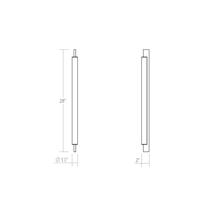 SONNEMAN Keel 28" 1-Light LED 3000K Satin Black Optical Acrylic Vanity Bath Bar Lighting