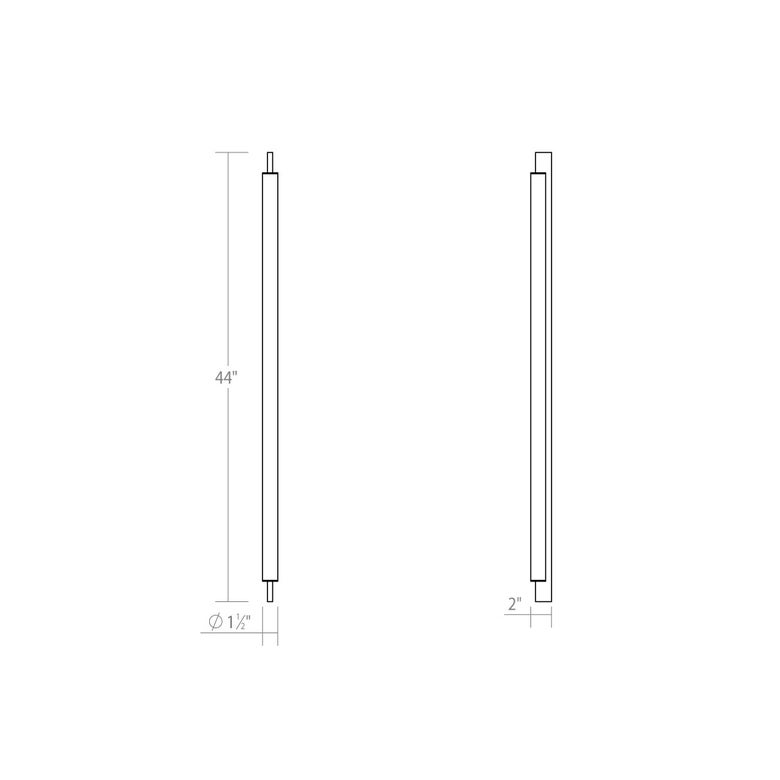 SONNEMAN Keel 44" 1-Light LED Satin Black Optical Acrylic Vanity Bath Bar Lighting