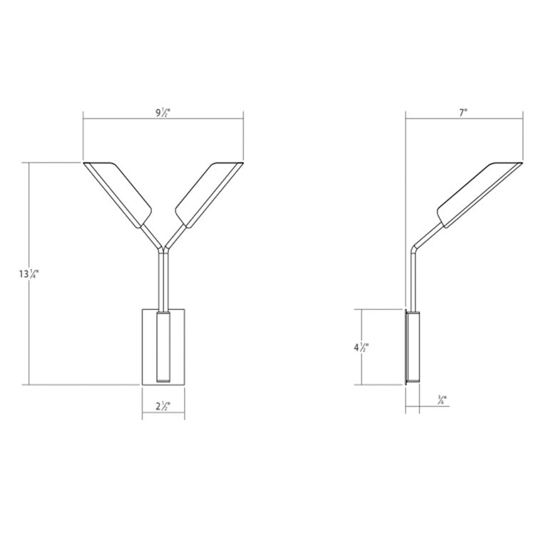 SONNEMAN Leaf 2-Light LED Satin White Aluminum Shade Wall Sconce