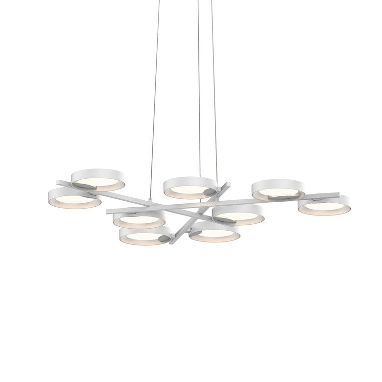 SONNEMAN Light Guide Ring 9-Light LED Satin White With White Interior Chandelier