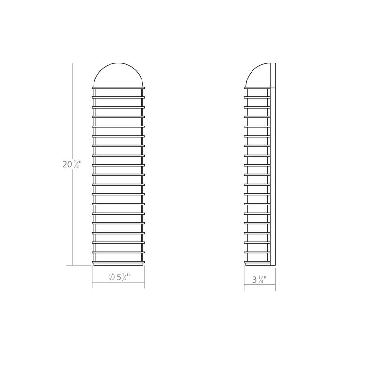 SONNEMAN Lighthouse 1-Light LED Tall Textured Gray Optical Acrylic Shade Wall Sconce