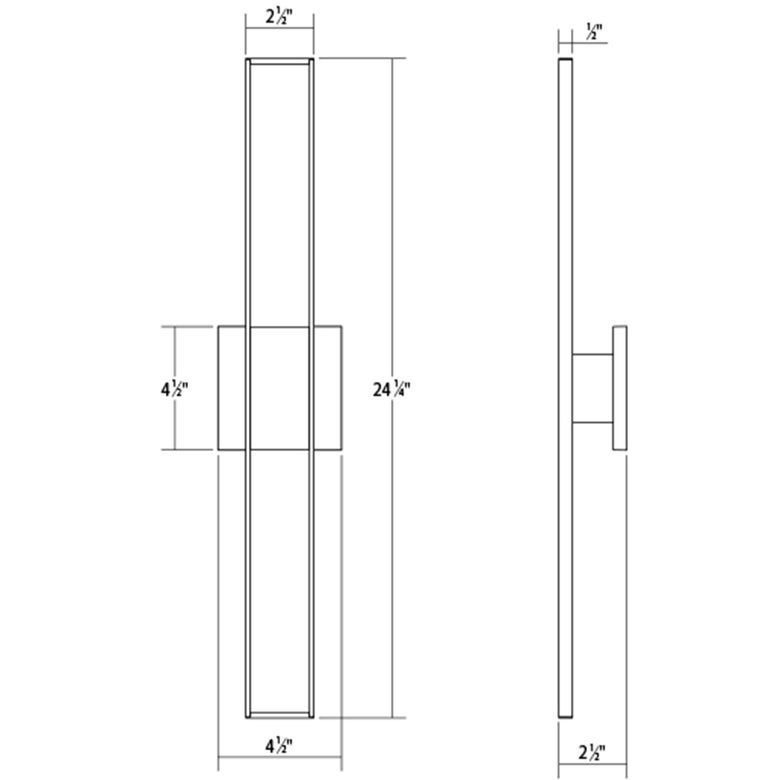 SONNEMAN Planes 24" 2-Light LED Bright Satin Aluminum Flat Panel Shade Double Sconce Lighting