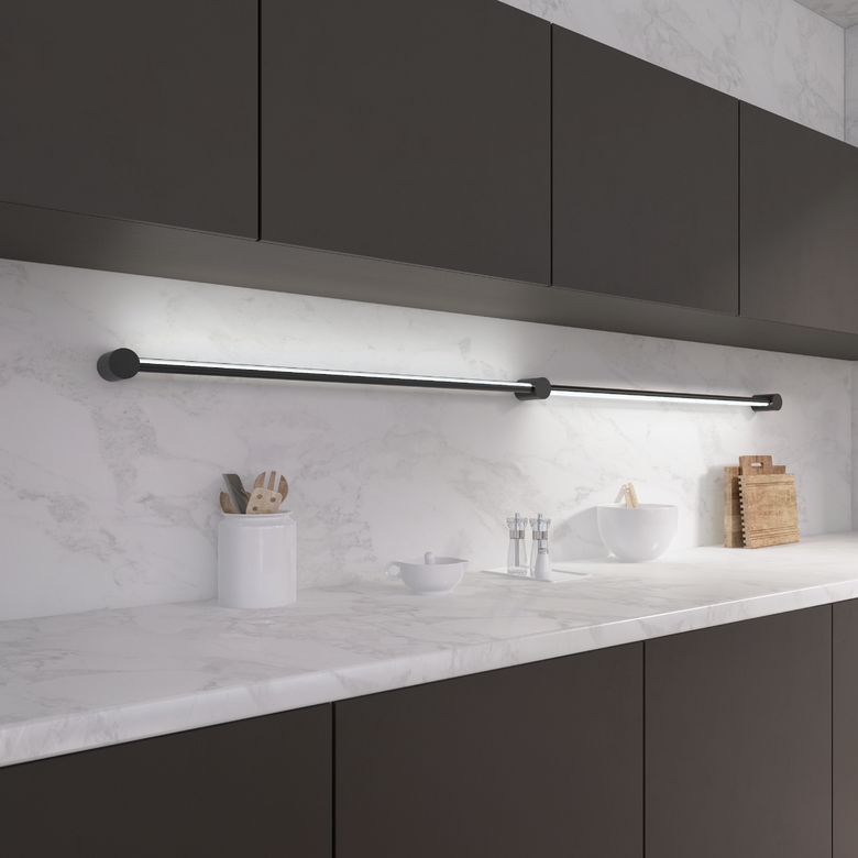 SONNEMAN Purolinear 360 36" 2-Light LED Satin Black Double Linear Shape Optical Acrylic Shade Wall Bar Lighting