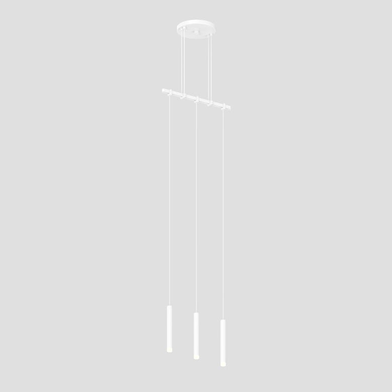 SONNEMAN Suspenders 12" 1-Tier Linear With Precise Cord Satin White 36" White Acylic Thin Cylinder Shade Flush Mount Lighting