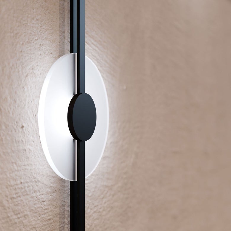 SONNEMAN Suspenders 2-Bar 5-Light Mezzaluna Luminaires Satin Black Acrylic Shade Wall Sconce