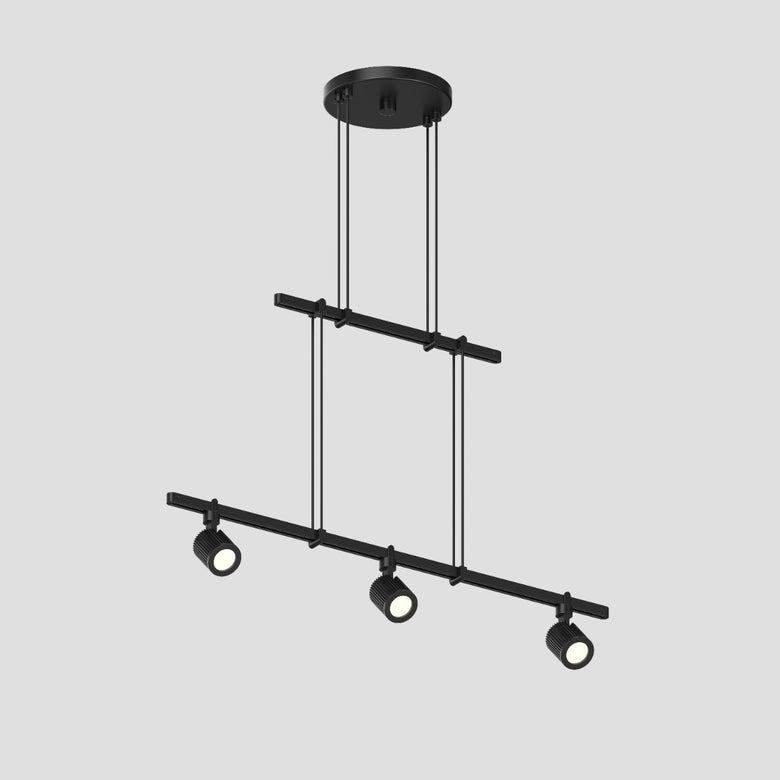 SONNEMAN Suspenders 24" 2-Tier Precise Aimable Cylinders Aluminum Satin Black Linear Flush Mount Lighting