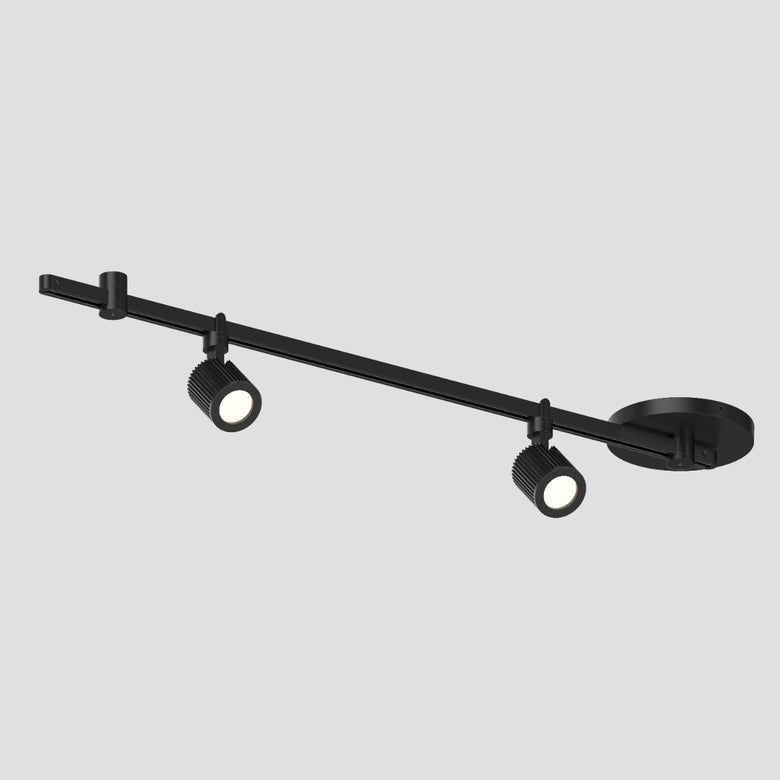 SONNEMAN Suspenders 24" Precise Aimable Cylinders With Flood Lens Trim Satin Black Linear Surface Flush Mount Lighting