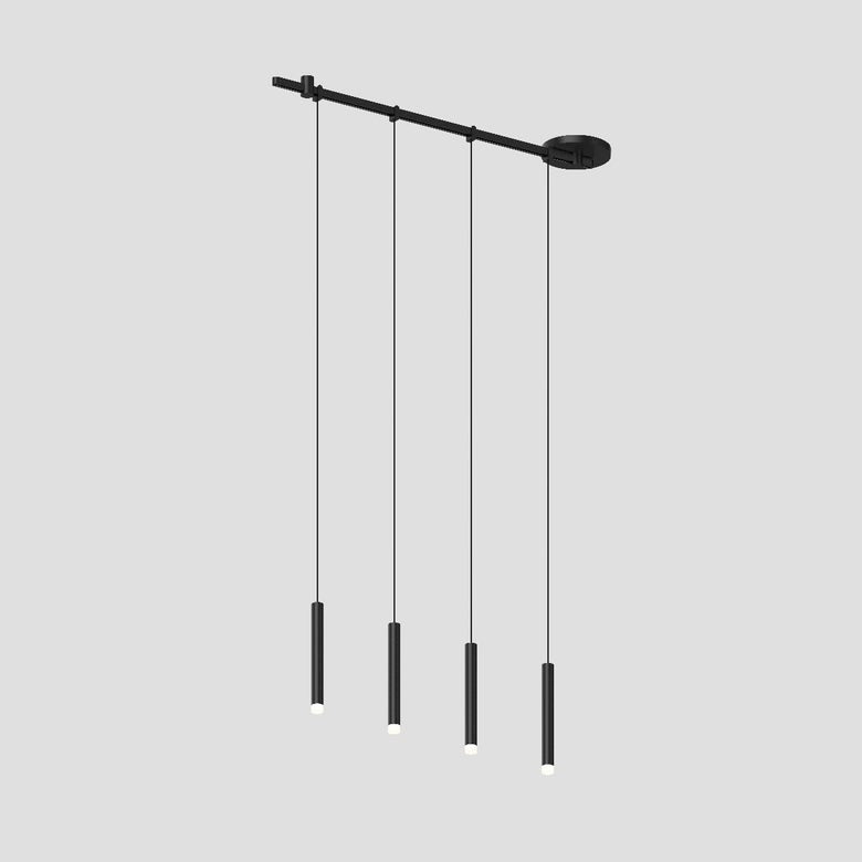 SONNEMAN Suspenders 24" Precise Single Cord Thin Cylinder Satin Black Linear Surface Flush Mount Lighting