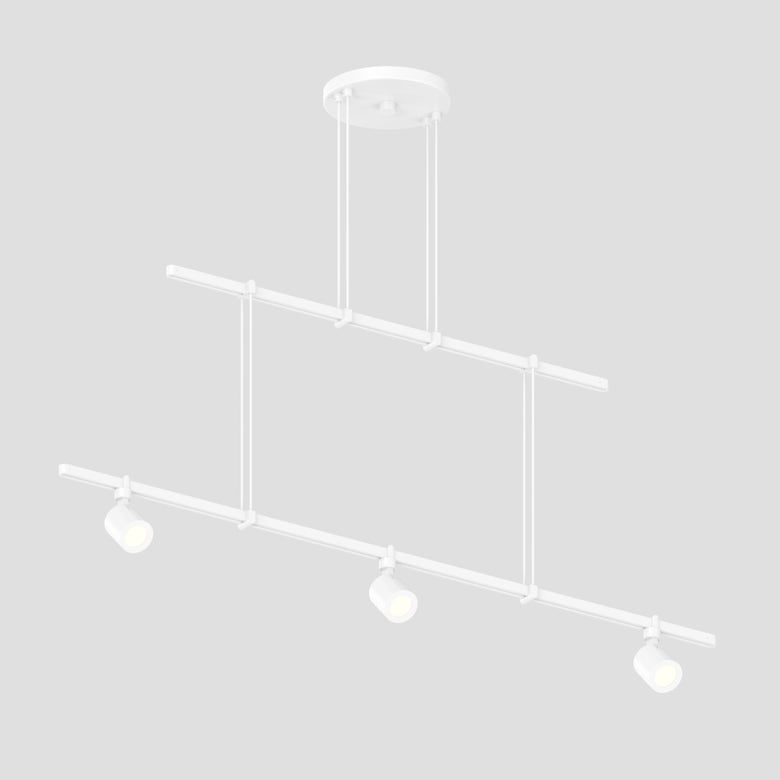 SONNEMAN Suspenders 36" 2-Tier Precise Aimable Cylinders With Flood Lens Trim Satin White Linear Flush Mount Lighting