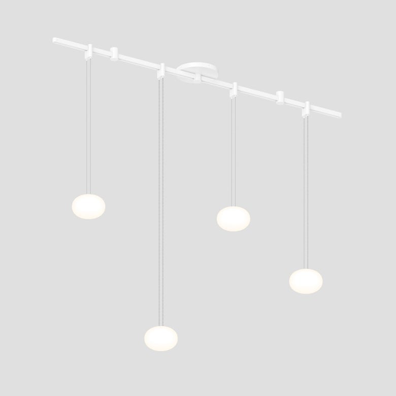 SONNEMAN Suspenders 36" Height Adjustable Etched Globe Luminaires Satin White Linear Surface Flush Mount Lighting
