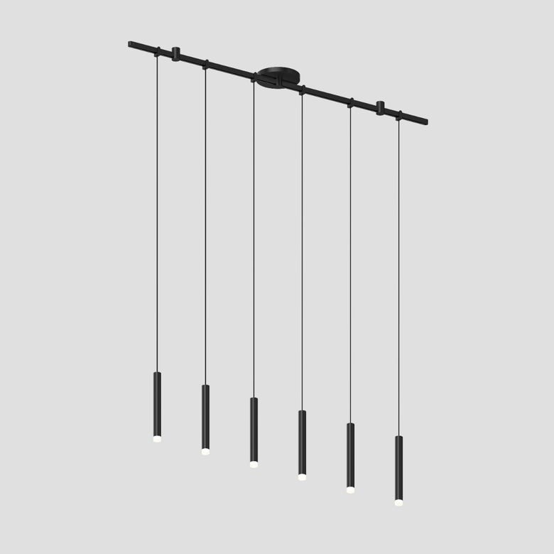 SONNEMAN Suspenders 36" Precise Single Cord Thin Cylinder Satin Black Linear Surface Flush Mount Lighting
