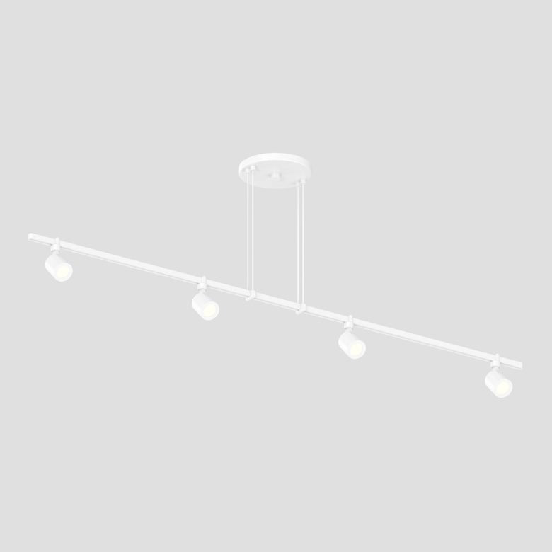 SONNEMAN Suspenders 48" 1-Tier Precise Bar-Mounted Aimable Satin White Aluminum Cylinder Shade Linear Flush Mount Lighting