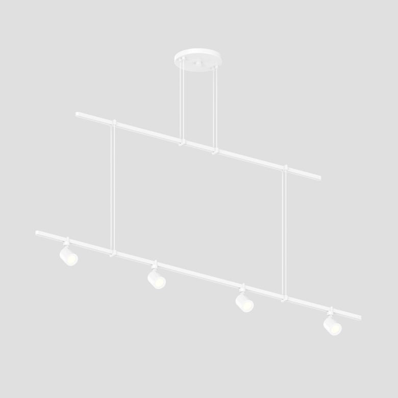 SONNEMAN Suspenders 48" 2-Tier Precise Bar-Mounted Aimable Cylinder With Flood Lens Trim Satin White Linear Flush Mount Lighting