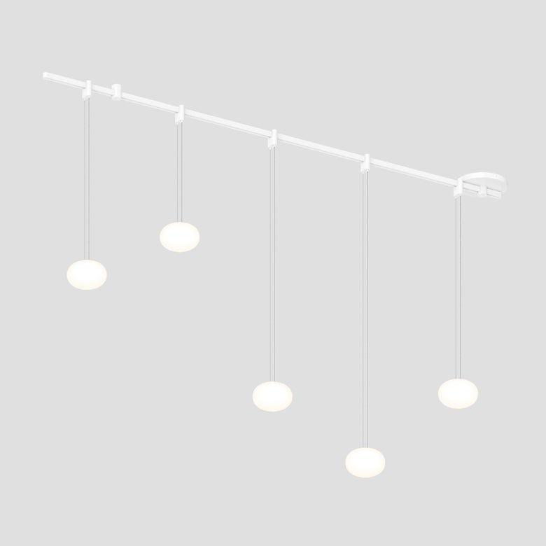 SONNEMAN Suspenders 48" Height Adjustable Etched Globe Luminaires Satin White Linear Surface Flush Mount Lighting