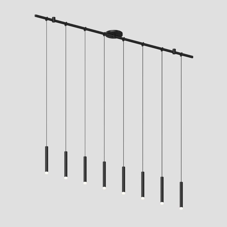 SONNEMAN Suspenders 48" Precise Single Cord Thin Cylinder Satin Black Linear Surface Flush Mount Lighting