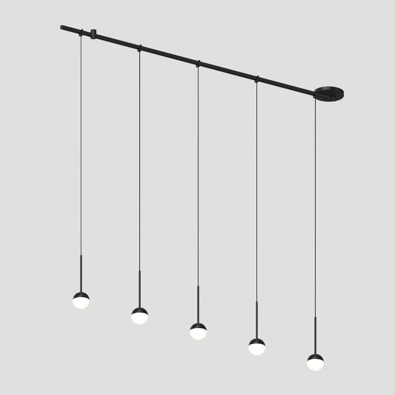 SONNEMAN Suspenders 48" Single Cord White Ball Satin Black Linear Surface Flush Mount Lighting