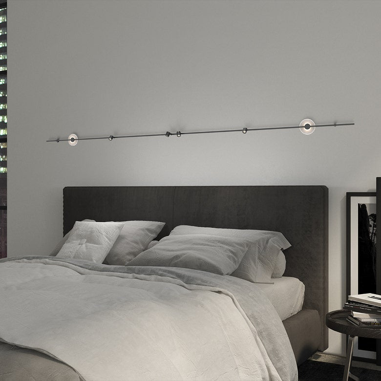 SONNEMAN Suspenders 72" 2-Bar Mezzaluna Luminaires Acrylic and Aluminum Shade Linear Wall Sconce