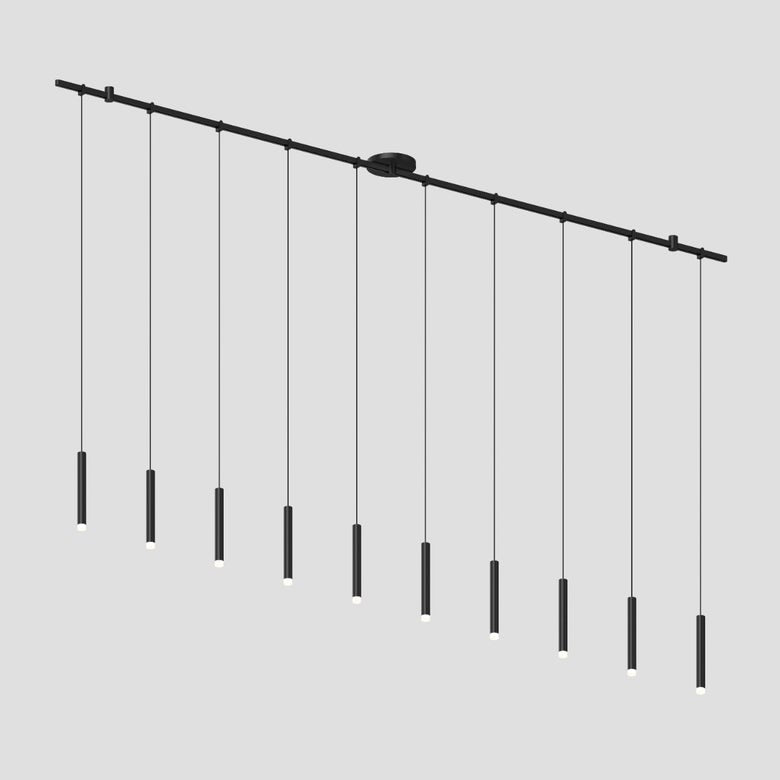 SONNEMAN Suspenders 72" Precise Single Cord Thin Cylinder Satin Black Linear Surface Flush Mount Lighting