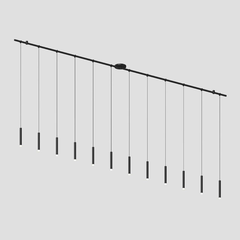 SONNEMAN Suspenders 96" Precise Single Cord Thin Cylinder Satin Black Linear Surface Flush Mount Lighting