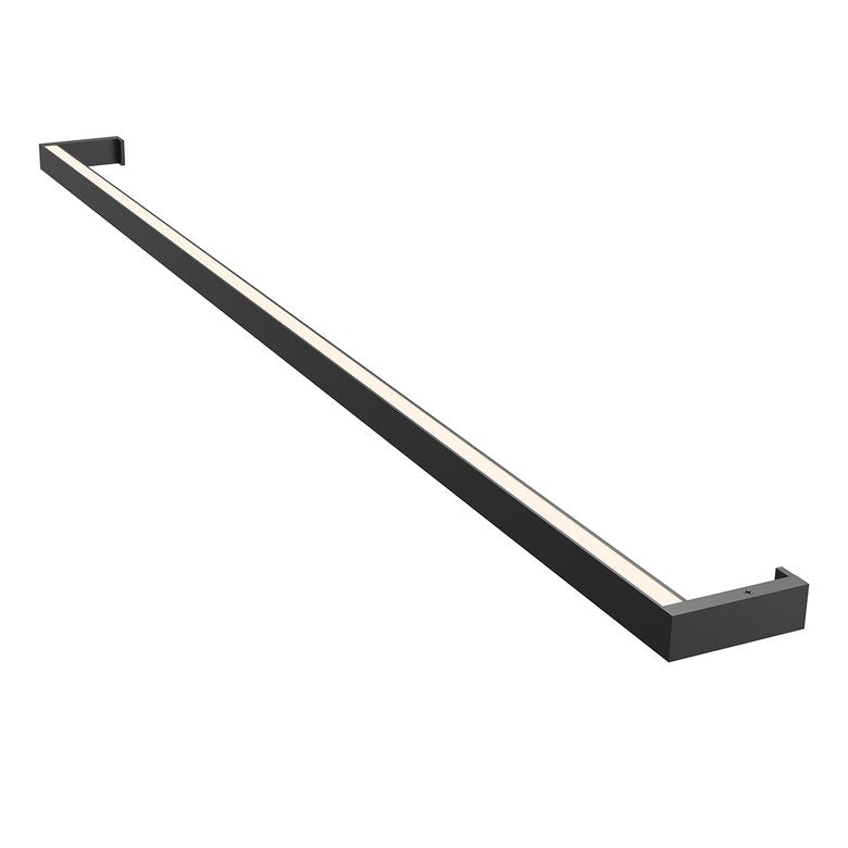 SONNEMAN Thin-Line 4' One-Sided 1-Light LED 3500K Satin Black Aluminum With Optical Acrylic Shade Wall Bar Lighting