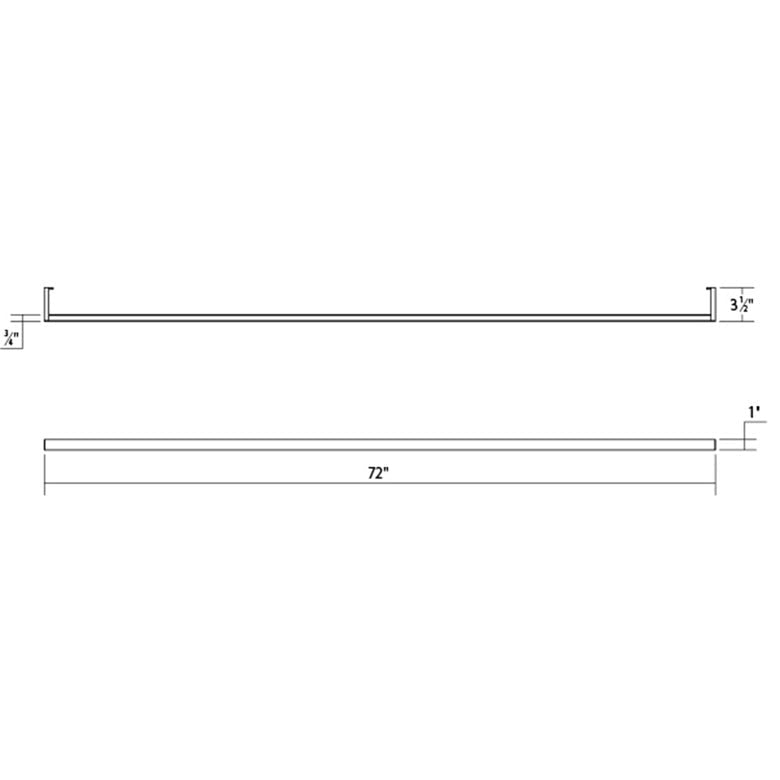 SONNEMAN Thin-Line 6' One-Sided 1-Light LED Satin Black Aluminum With Optical Acrylic Shade Wall Bar Lighting