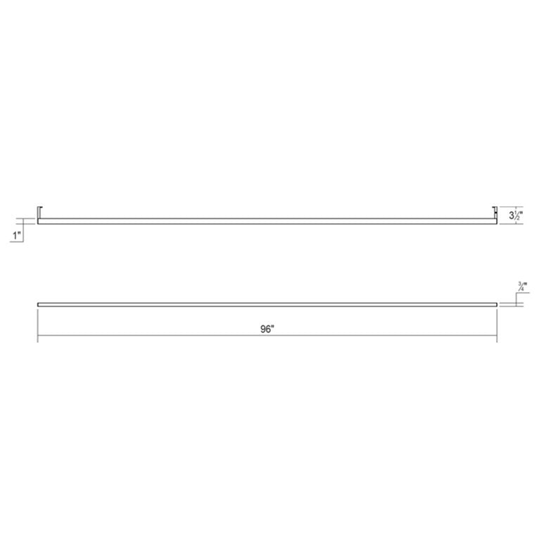 SONNEMAN Thin-Line 8' 1-Light Indirect LED Satin Black Aluminum With Optical Acrylic Shade Vanity Wall Bar Lighting