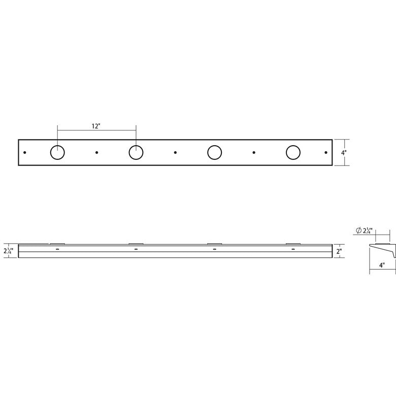 SONNEMAN Votives 48" W x 2" H 8-Light Bright Satin Aluminum Frosted Acrylic Shade Wall Bar Lighting